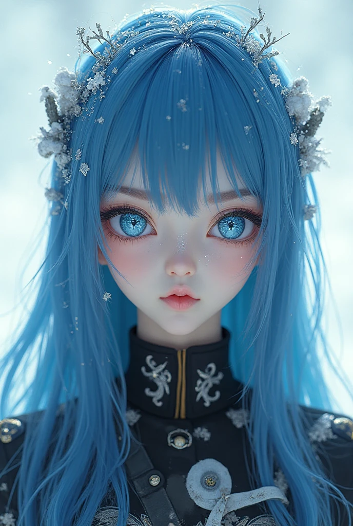 (((full medium shot))), (Masterpiece, best quality, ultra-detailed:1.3), (nice hands, perfect hands), official art, cinematic light, (1girl:1.3), adult, solo, long hair, looking at viewer, blue eyes, closed mouth, blue hair, lips, tattoo, glowing, (((blue skin))), wavy hair, glowing eyes, blue theme, forehead mark,  tattoo, cracked skin