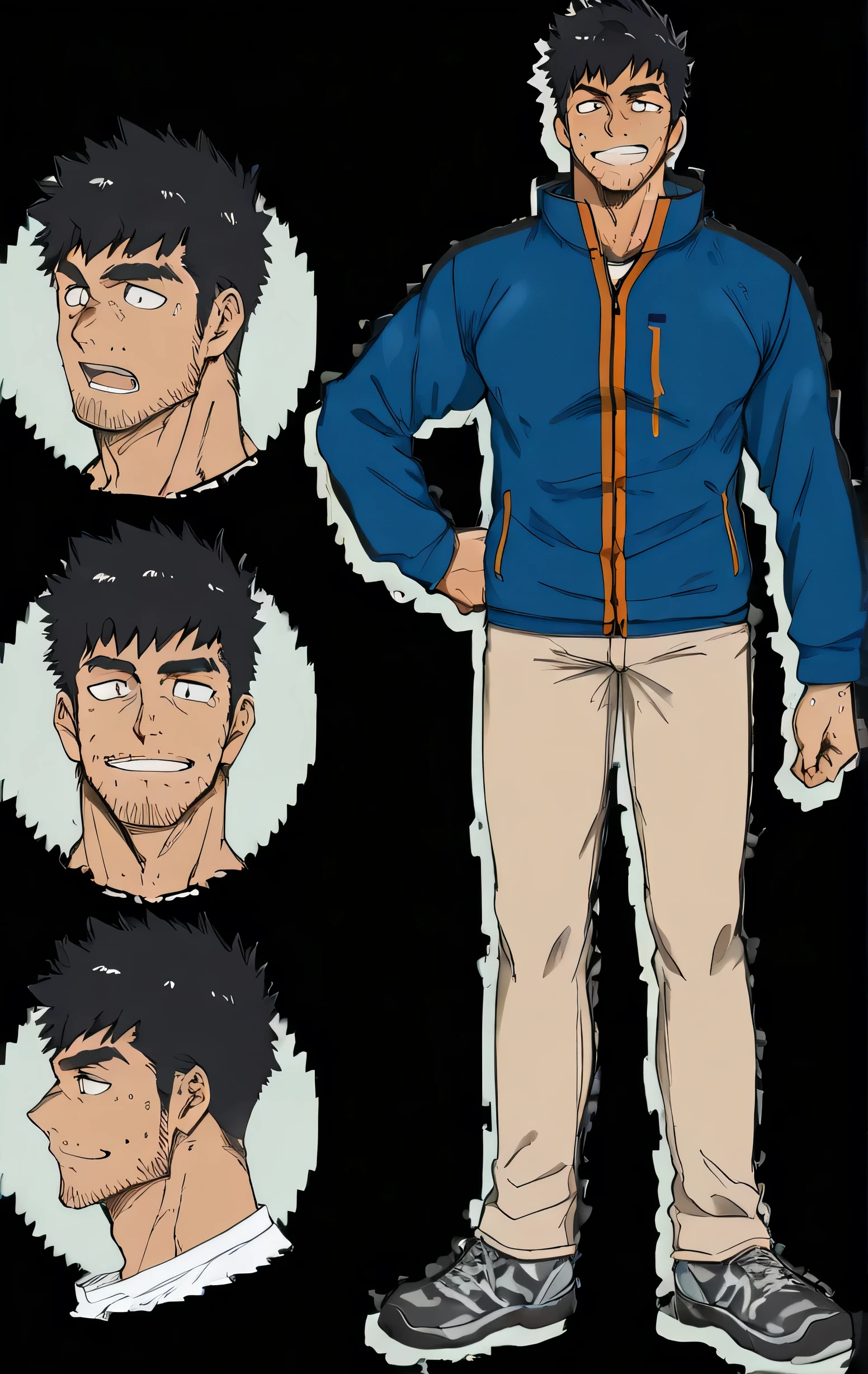 nsfw , grin ,nsfw , masterpiece , Highest Quality , super high resolution , muscular , Front Map , Forward-facing , looking in front , face down , spread legs , muscularの体 , face down , open legs , Scum , semen dripping from a hole , sweaty , dark eyes , dark haired , Tanned , from above