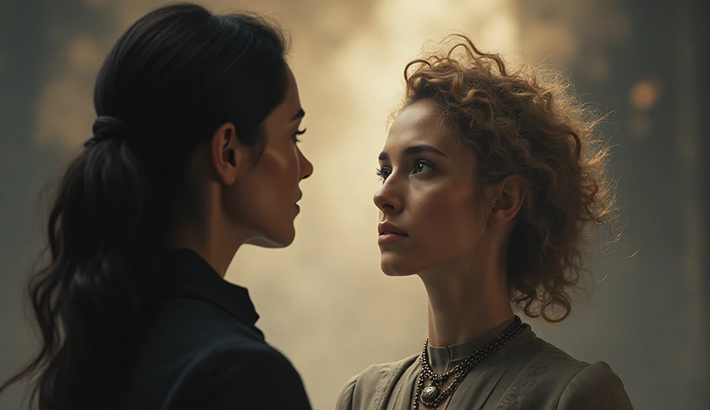 Generates the silhouette or shadow of a man with a beard, hair tied in a high bun against the light with a guitar in her hand ñ