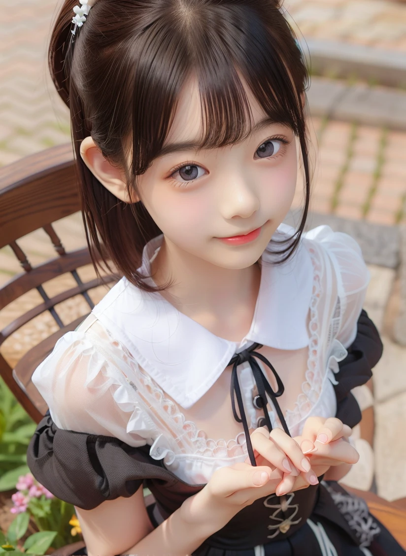 detailed face, cute face, ((masterpiece)), (Highest quality))), (Character design sheet, National costume, same characters, front, ~ side, return), figure, 1 girl, whole body, Silver Hair, eyes hair, Beautiful Eyes, Princess Cut, Environmental change scene, Short skirt, Shyness, woman, girl, Are standing, Gothic Lolita, VTuber, Chartern Betarola, (simple returnground, white returnground: 1.3) ( masterpiece:1.2), (Highest quality:1.3), (Hands on knees) , Leaning forward 