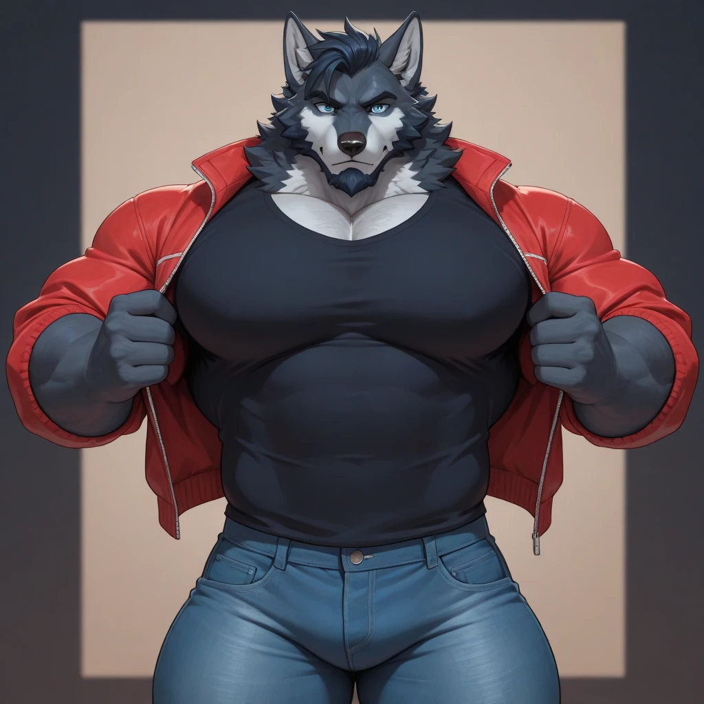 Kuugo muscular and blue eyes  piercing, Random Background 