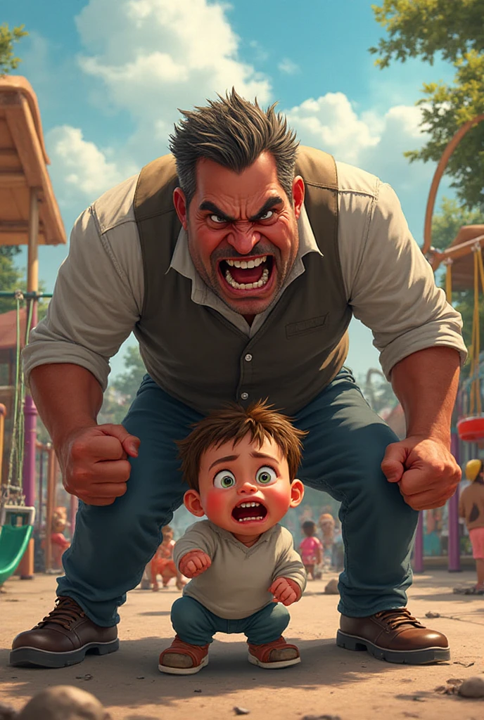 masterpiece, Top quality, in 32K, perfect , hyper detailed, super fine illustration, The thick man is a brutal prisoner, , hairy human, 50yo in Japan, (fatness: 1.0), Fatty muscle, Bowleg, disappointment, incontinent, be  check by children, waddle, There is a small puddle under him, incontinent, , short legs, Bowleg, , wear a White cloth ,  belly,  legs,  foots,  soles, , wide forehead and short thinning hair, Man with round face with stubble,  foots,  soles, shy, , Weaker than children, Drool, Round face, steams, Solo, He enters nursery school and is despised by children, He surrounded by children, His bottom is wet,  foots, big butt, he is scolded by the children, White , He surrounded by children, sobbing, wear a White cloth , , There is a small puddle under him, He enters nursery school and is despised by children, big butt, sobbing, He crawling to go to children, , side view