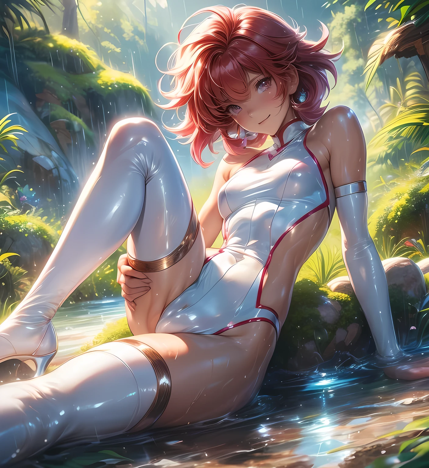  PairのKEI　　ダーティペアのKay　　　　 total limb　Dirty Pair Costume＋Leotard　Red short hair　Voluminous Hair　small nose　Beautiful Girl　Shame　Blush　exposing the lower body　you can see your crotch　slender figure　Beautiful legs　Bare legs　her whole body is wet　wet beautiful skin　Excitement　Sexual desire　Pleasure　Pleasure　pleasure　Agony　climax　spasms　sexy　shame　high fever　sweat　Skin-tight clothing　Thin Fabric Outfits 　In the outdoors　small face　 nose is pretty small　slightly open lips　Panting　beautiful face　cute small face 　cute　beautiful eyes　big eyes　double eyelids　has a smirking expression　Smile　small nose　Natural Cosmetics　Dirty pair's uniform　dirty pair costume　Dirty Pair Outfit　Dirty Pair Gear　Shiny Lips　Nova Frog Style　Imaging Center　attention to detail　Detailed aspects　film book　octane rendering　Surrealistic　Anatomically Accurate　perfect figure　Complete limbs　perfect limbs　perfect limb that wraps around the body　Normal limbs　Normal Body 　BALANCED BODY　Beautiful legs　slender figure　perfect limbs　Complete limbs　 total limb　exposing the lower body　bare crotch　Beautiful Girl　30-Year-Old Mafia Man's Stiff Penis　penis goes inside a girl's vagina　Penis  in the 　  cute expression 　girl has  with man　　Kay