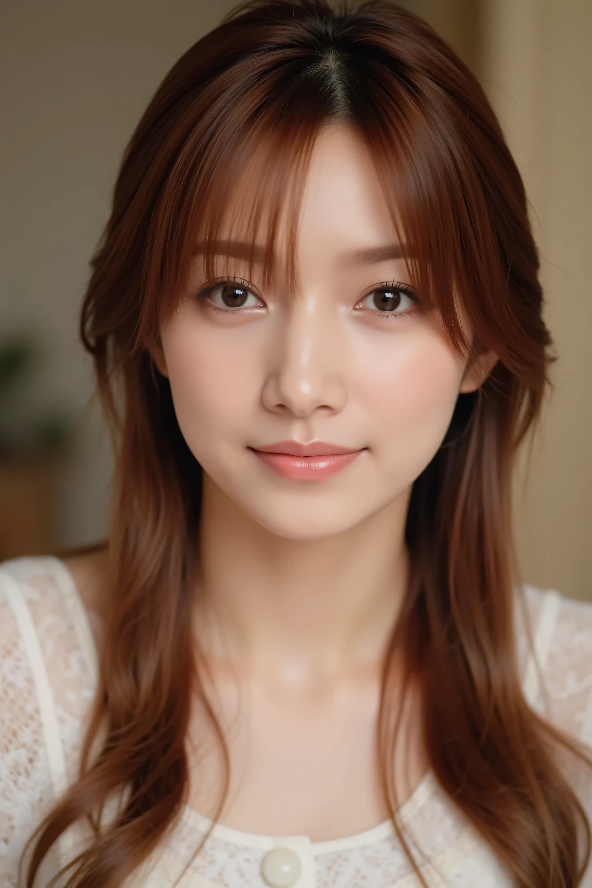 looking at viewer, beautiful skin, beautiful eyes, beautiful face, full make up, masterpiece, Super Details, Best lighting, Realistic and Realistic Pictures, high definition RAW color pictures, slightly smile, brown hair, asian, perfect anatomy, highly detailed eyes, face focus, evening gawn, goto maki,