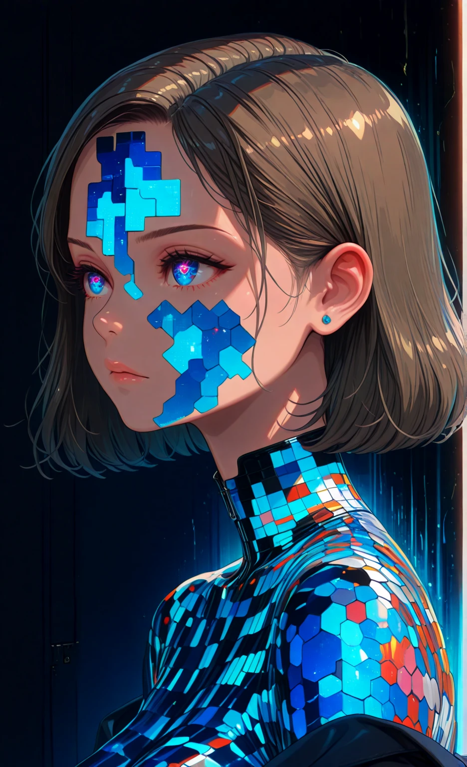 (​masterpiece:1.3), (8K, Photorealsitic, Raw photography, Top image quality: 1.4), (Random hairstyles:1.2)、cleavage of the breast:1.5、Super Detail Face、Eye of Detail、double eyelid、Bring your chest together、sharp focus:1.2、pretty woman:1.4、light brown hair、top-quality、​masterpiece、超A high resolution、(Photorealsitic:1.4)、Highly detailed and professional lighting smile、Loose and light knitwear、Shoulder out、slender、serious  expressed、Fatal position