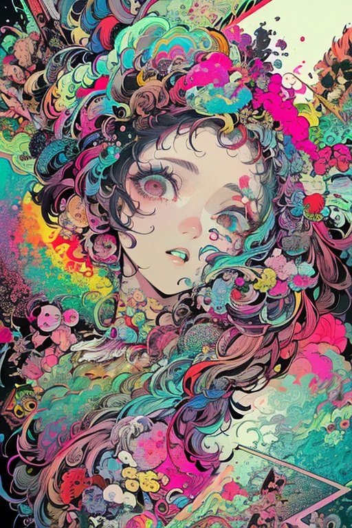 samdoesarts style drunk beauty plays the delirious person in the sandman, (Colorful soap bubbles that create hallucinations), author：Jeremy Mann, By Sandra Chevrier, author：dave mckean、richard avedon 和 maciej cuciara, Punk Rock, girl, High Detail, 8K