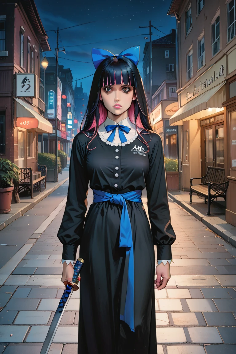 evildoer、girl、Hiding one eye、Black Hair、Bobcut、Black flared 、Eyes、Cat ear、Back alley at night、cute、Standing pose、２０generation、tall、eight-headed body