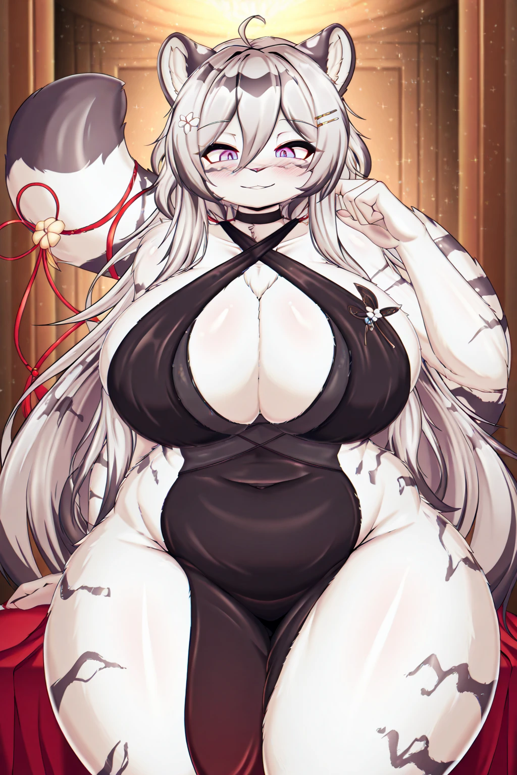 (((Masterpiece))),(((Best quality))),((Super detailed)),(illustration)，Pregnant，pregnancy，spawning，Many tentacles wrapped around the body，Iron gloves，There is a chain attached collar around the neck，Empty eyes，Weak movements，Hands tied by tentacles，Take off half of the shawl，Dull eyes，，Succubus wife lying on the ground，No shoes，Long straight white hair，Biggest Breasts，The demon tail is cocked，Devil's wings on the back