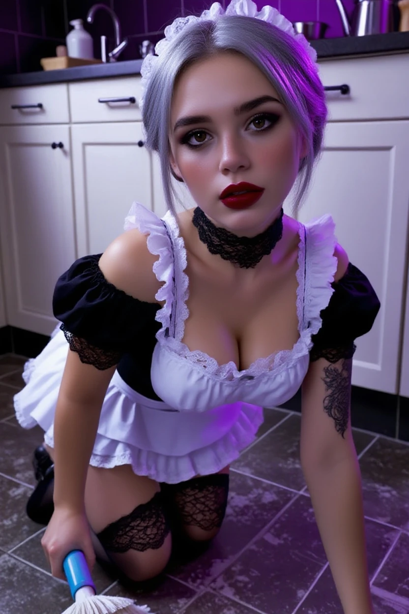 1 beautiful beautiful woman - Scandinavian European appearance (looks like the most beautiful Swedish girl), KATE KURAY, ((top quality, 8K, Masterpiece:1.retty woman, 1 woman, average ???????:1.3, a slim body:1.1, lush WHITE NIVEOUS long hair, (shower, wet body, wet clothes:1.1), very detailed face, detailed lips, detailed eyes, double eyelids, Detailed blue eyes, Detailed Outstanding Blue Eyes, WHITE NIVEOUS wet hair, WHITE NIVEOUS wet hair, Detailed Outstanding Blue Eyes, innocent look at the viewer, very wet wavy White hair, Detailed Outstanding Blue EYES, ?????????? tattoo, detailed  huge earrings, ????? tattoo, In the gym, gym equipment behind, ???? girls exercising behind, she is wearing oversized t-shirt, reality mode, wet ???????, black necklace, the dress is absolutely translucent, ???? pose, white ?????????????, seen-through ???????, she is wetting, Hair of white snowy colour, snowy niveous white hair, the whitest hair ever (existed), WHITE HAIR, night time, RED NEON LIGHTS, detailed and outstanding 13 cm ????/?????/????, accurately depicted ???????, ???? of normal size, crying