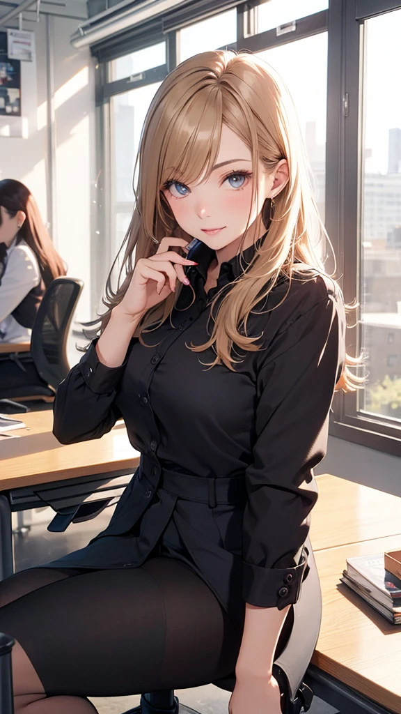 meeting room, ((Business suits:1.5)), ((a :1.5)), Break HA, very detailed face and eyes, ((Kyoto Animation Style)), super precision, ​masterpiece, very extremely beautiful, Princess Face,  shorth hair, Straight hair, a blond, ((Short ponytail:1.5)), ((Straight bangs:1.5)), ((hime-cut:1.5)), big eye, Blue eyes, (()), BREAK, Red ribbons, cowboy  shot, dynamicposes, gland, stern face, frombelow, , desk work, ((press conference)), sitting on, frombelow, half-opened mouth,
