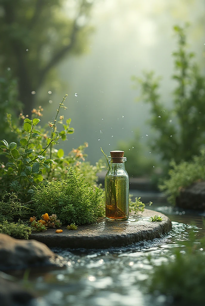 杰作，best possible quality，Extremely beautiful reflection，The best reflections。（Very detailed CG Unity 8k wallpaper），（best possible quality），（The best illustrations），（The best shadow），Forest theme with natural elements。Tall trees，quiet streams，Glowing small mushrooms，Surrounded by delicate leaves and branches，There are also fireflies and glowing particle effects，The tree in the bottle，（nature elements），（Jungle theme），（Foliage），（tree branch），（fireflys），butterflies，（Delicate leaves），（glowing with），（particle effect）。 , Isometric 3D, Octane rendering, raytraced, Ultra detailded