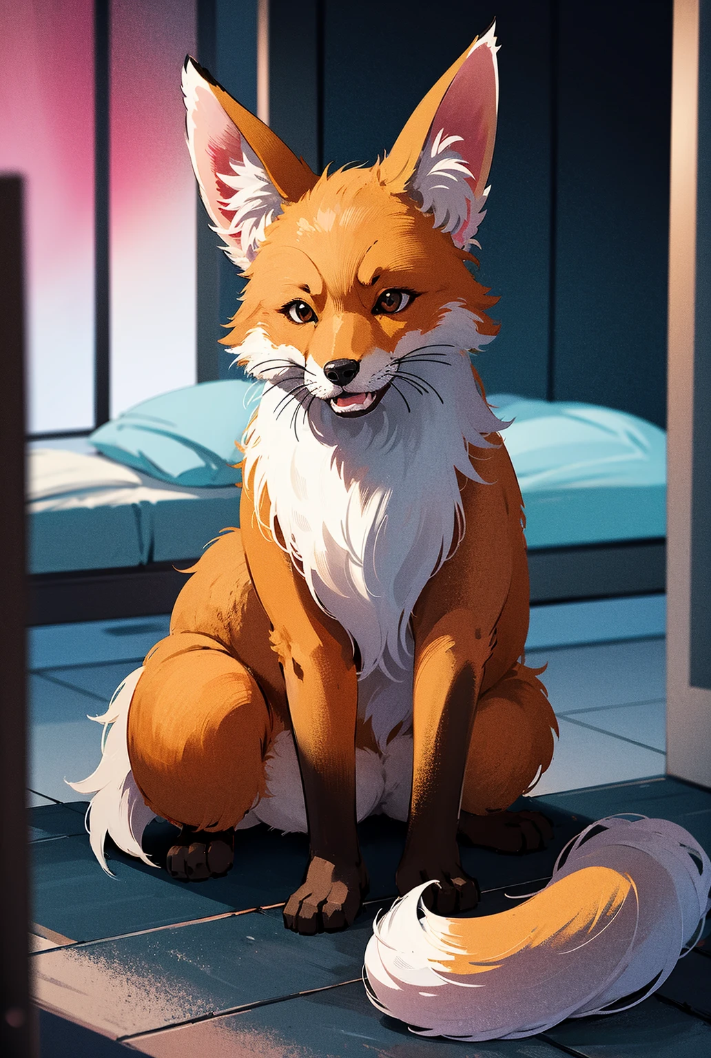 anthro fox, (((fox))),, blue iris, male, solo, 1boy, , ((big )), ((small )), {{musk}}, , {{}}, soft fur, fluffy fur, , aroused, slutty, (((by redrusker))), twink, plush ass, presenting ass, on back, embarrassed, shy