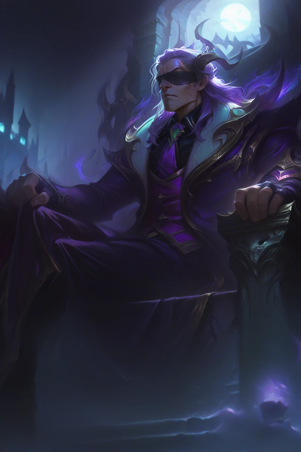 a man with silver hair and a white, tane skin, sigma male, extremely detailed face and eyes, detailed nose, smile, highly detailed  features, striking masculine features, strong jawline, intense gaze, serious expression, wearing a black suit, standing in a dark, moody room, dramatic studio lighting, cinematic composition, realistic, photorealistic, 8k, extremely detailed and sharp, muted color palette, chiaroscuro lighting