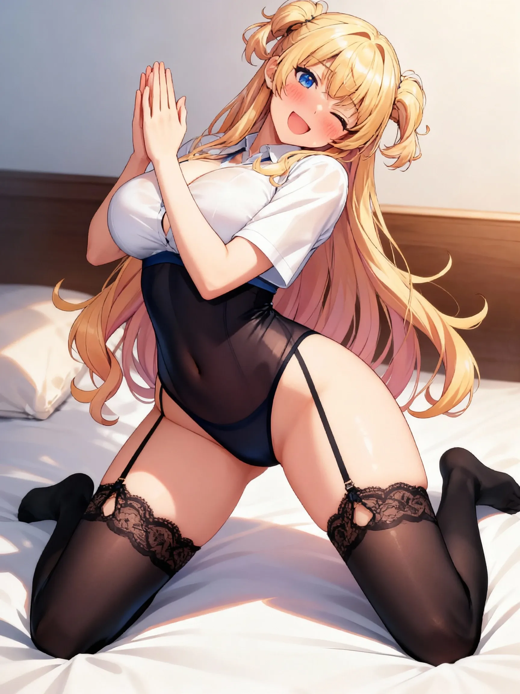 (masterpiece, best quality), 1girl, ???????????? .独奏,sitting on a desk, beautiful face, blonde hair, torn clothes, torn legwear, dark school uniform, black thighhighs, moldy room, scared,crying, terrified face, itricate details, tied arms behind head, dark atmosphere, danger, 