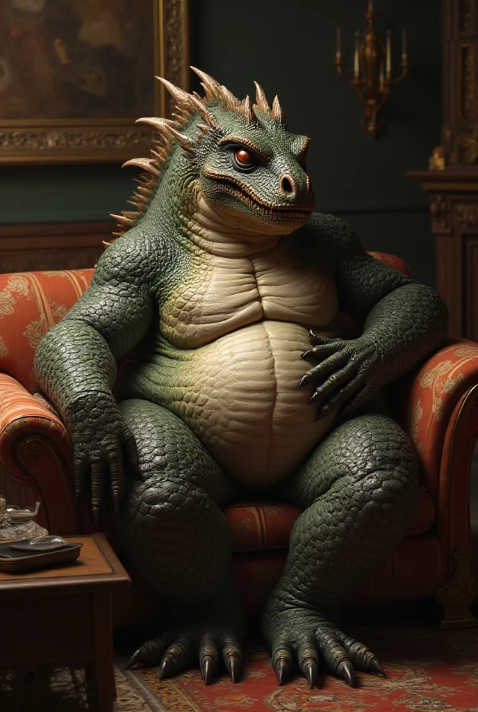 , 4k, masterpiece, daddy is aroused by his huge expanding belly, , detailed scales, muscles, best quality, ultra highres, raw photo in hdr, sharp focus, photo realism, Inside, detailed background, sweaty, solo focus, giant, anthro, male, barazoku, muscular, perfect eyes, hyper , big , , daddy, wide hips, thick thighs, huge butt, detailed scales