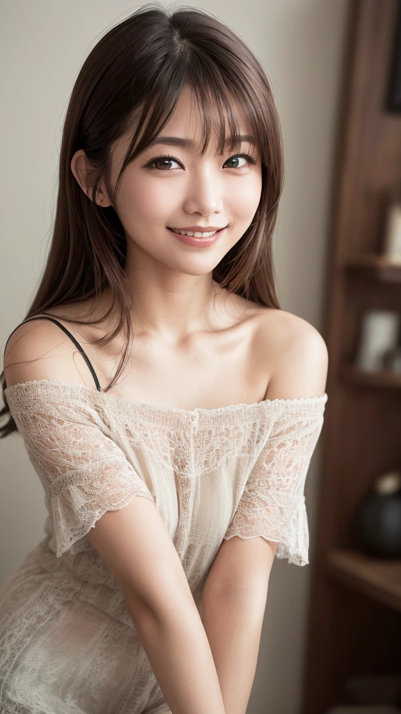 masterpiece,best quality,(Japanese ),((Beautiful girl)),cleavage,(perfect body beauty:1.2),(shy smile),