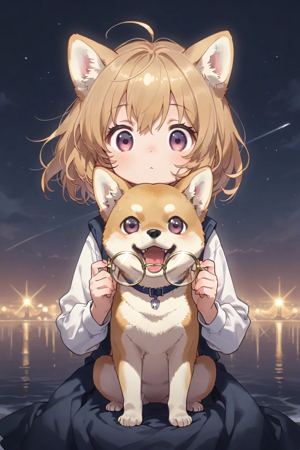 Juno and Legosi from Beastars are cuddle at the park,in the sunset