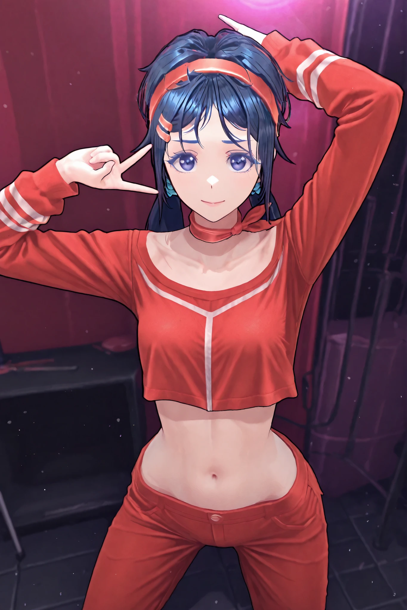 Miside, Mita with your classic red outfit, sexy pose, extremely detailed image.