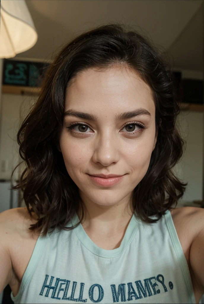 Portrait uniquement de la tete d’une jeune femme brune d’environ 23 ans sensuel