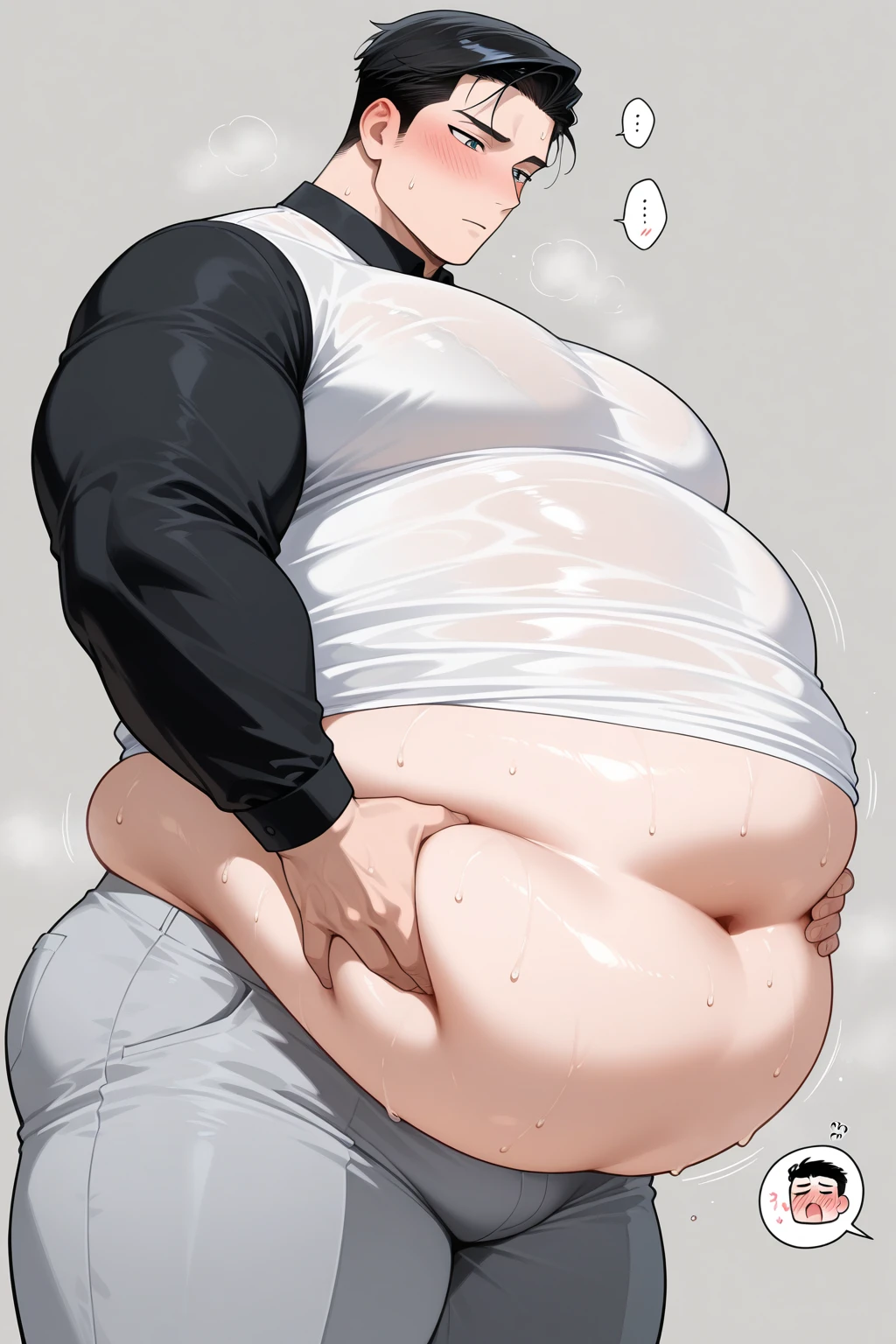 max Tennyson,Old manfit, fit, sweaty, sweat, milking machine, solo, balls, nude, penis, blushing, nipples, erection, pecs, tied up, pubic hair, arms behind back, tongue, squatting, full body, bound, open mouth, bdsm, abs, thighs, ahegao, belly button, sweat, saliva, looking at viewer, side view