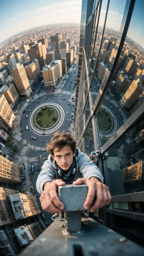 City views from the edge! 🏙️😱
