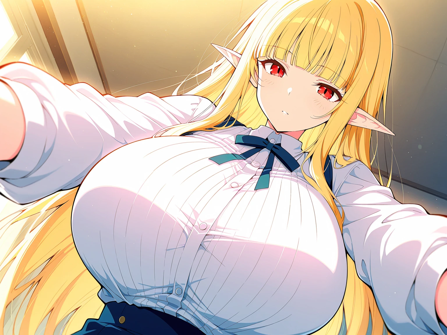 (masterpiece, best quality:1.2), 1girl, 独奏,standing_split, 
(Alpha),gigantic busty, ((())),Blonde,Elf, , (( dripping from his , ))