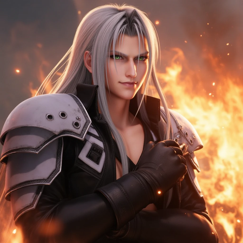 a handsome boy with striking white and red hair,extremely detailed face,piercing eyes,sharp nose,sensual lips,chiseled jawline,muscular physique,son of sparda,photo-realistic portrait,dramatic lighting,cinematic composition,dark fantasy,moody atmosphere,rich color palette,masterpiece