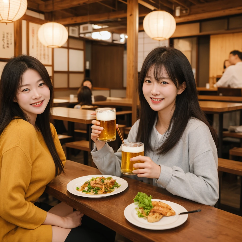 ((Highest quality、8K、masterpiece:1.3))、1 male 1 female、Eri Fukatsu、Beautiful couple、smile、full-course dinner、 (Slim face), (the body is スリム), (Brown Hair), (Shortcuts), ((Bob Hale、Straight hair:1.2)), テーブルの上のwine glass、Put the light on your face、 Amazing view of the sunset sky and clouds、smileの美しさ、Bright image、Blushing, Shortcuts, (43 years old), 39 years old, Appetizers、Italian food、Wine bottle、Champagne、sparkling wine、Long sleeve shirt、dress、Attractive beauty、restaurant, Nova Frog Style, actress, model, Upper Body, White wine, red wine, wine glass, 