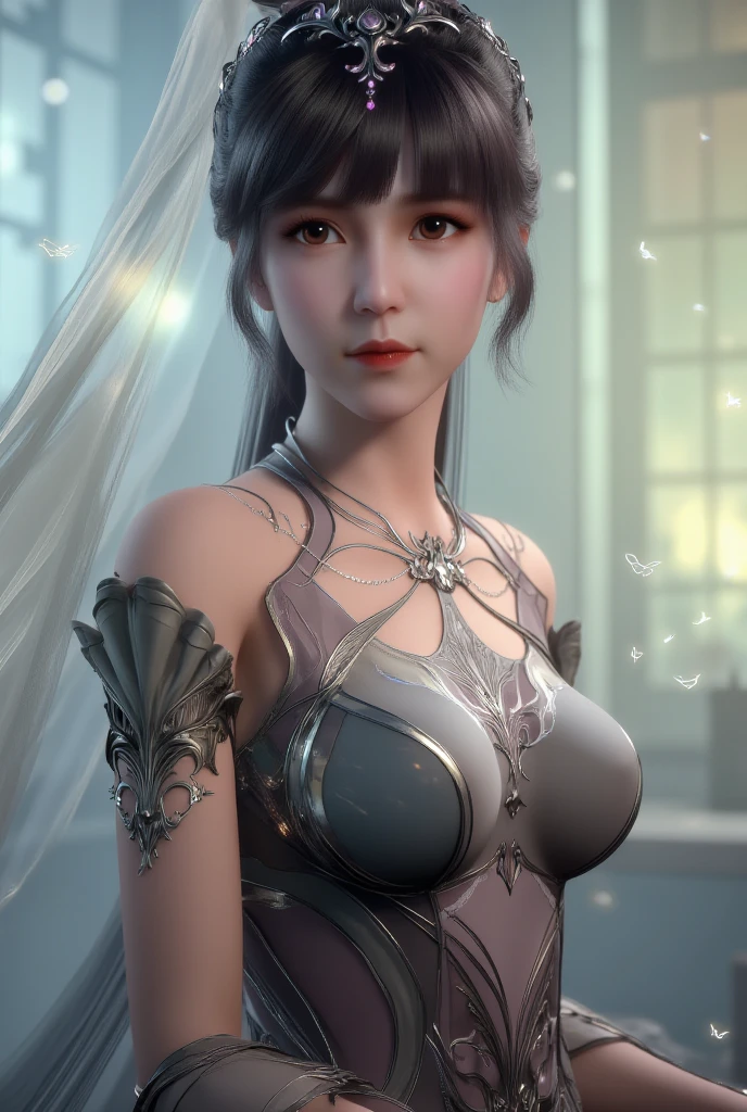 masterpiece), best quality, expressive eyes, perfect face, beautiful teenage girl, rosy cheeks, shiny lipstick, clean bright white skin shining, perfect round breasts, large breasts, firm breasts, prominent , beautiful white girl, rosy cheeks, makeup, big eyes, sharp nose, glossy red lips, big round breasts, pure white bright shining skin, big breasts, raised both hands, 