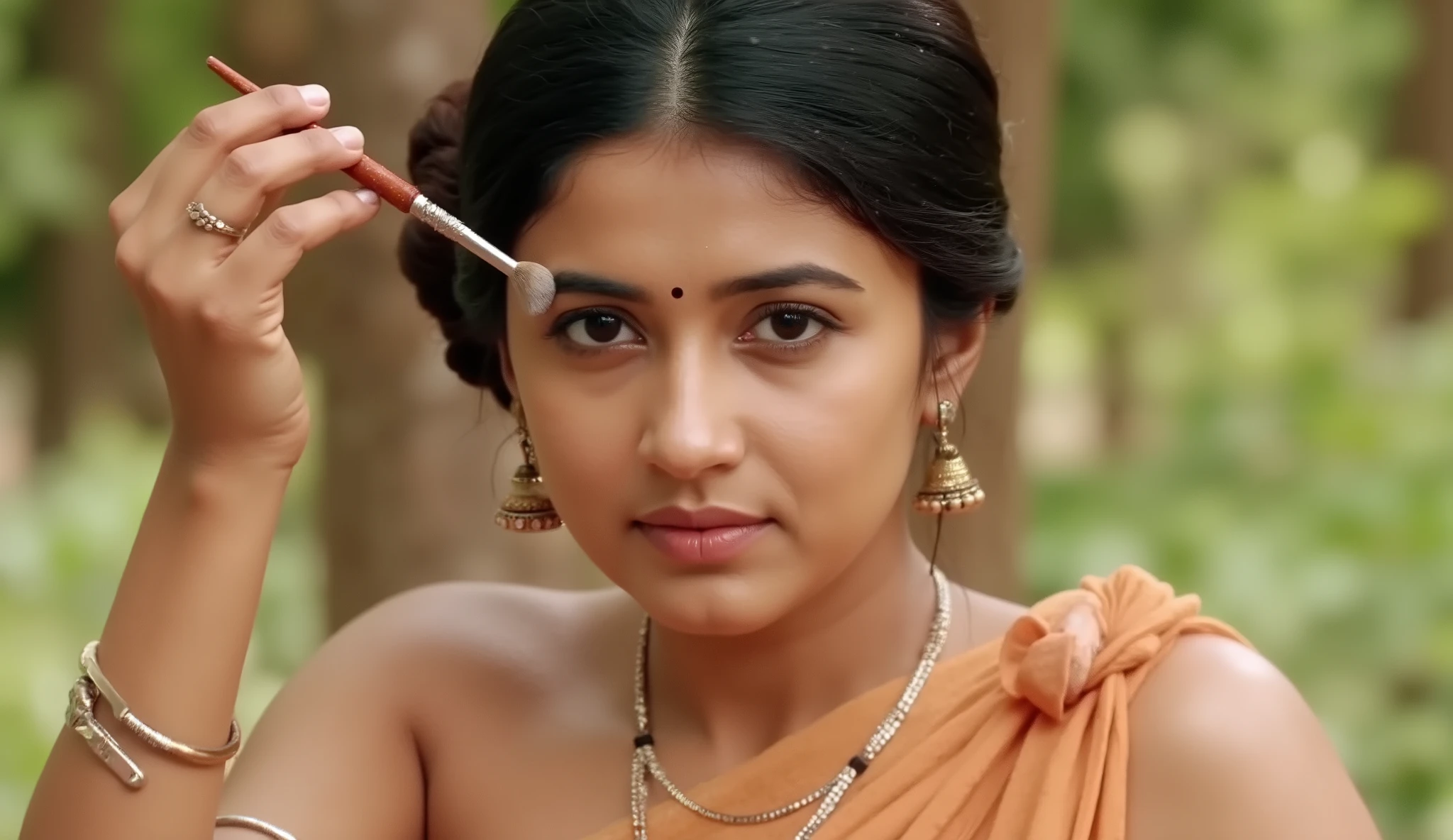 Full hd image of indus valley civilization a very beautiful 25 years old indian women doing makeup