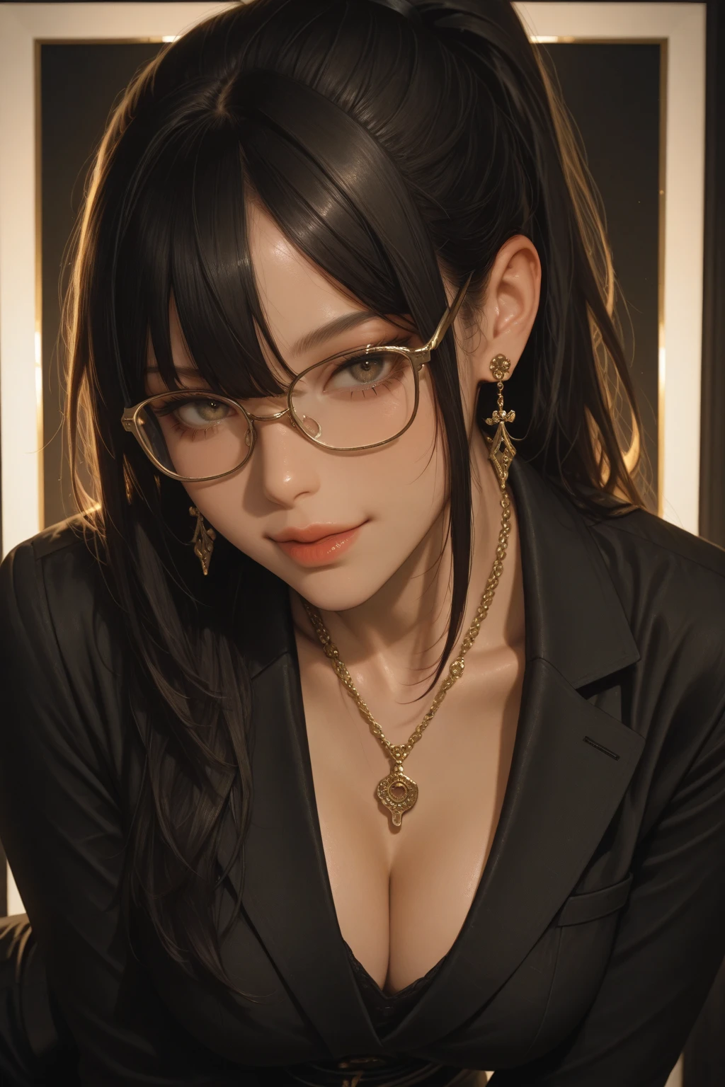 got itですか、(best illustration)、8k UHD resolution、intricate details、highest quality、realistic、Super detailed、best writing、best shadow、soft lighting、ultra hd、Super realistic、Tyndall effect、Photoreal、(high detail skin:1.2)、 (intricate details, compensate, face to face with the children_V1:0.5), (Beautiful and delicate face in every detail, got it, beautiful and delicate eyes, perfectly proportioned face, high resolution skins, fine skin, Optimal ratio of 4 fingers and 1 thumb, arm under , red tattoo on lower abdomen、wonderful、wonderful, wide , smooth abdomen, thin and thin skin, __fashion__, __hair__:1.25)、Digital single-lens reflex camera、 absurd、1 Beautiful devil woman from hell, デヴィッド・ホックニーとアルフォンス・ミュシャによる超realistic女性のポートレート, Portrait of a  woman、fantasy art, Chinese humanoid robot、chinese actress、dungeon、dragon、devil'palace of、devil' chamber、night、dark style 、in the dark、(detailed spooky background:0.8), magic、 1 girl、evil nun、dark necromancer、Succubus、devil'Daughter of、Umi Shinonome、bat wings，(((devil'Horn)))、 ((((giant glasses, otaku glasses, thick glasses, round glasses)))),(((big breasts)))、(devil'tail)、(red eyes shine:1.6)、red eyesには、Very clear and detailed makeup, your eyes are so beautifully made, ((red eyes:1.0)),intricate tattoo, demonic intricate tattoo, thigh tattoo, body tattoo, masterpiece、the most beautiful face、baby face、cute smile、seductive bodyとふっくらとした美しい赤い唇、devil' body、devil style、enchanting black magic costume、(((光沢のある赤い蛇が彼女body ofに巻き付いています)))、The long-haired、Braid、Black hair、Ponytail distortion、, Ponytail with a bow tied at the back of the hair, beautiful expression、body up、big  emphasis、bust,  super tight ,  augmentation surgery,  are very big and round,tight waist、wide 、 secret key, cowboy lens, (red phoenix dress: 1.0),  devil'Crown of,  Red Gemstone Necklace、Jewelry Gwise,  wearing black mesh socks,wearing a thin red and black robe, Pull the straps with your hands to reveal your  , Close-up of the main character, nffsw, nffsw, Meeting beautiful girls, look at the girl'body of,