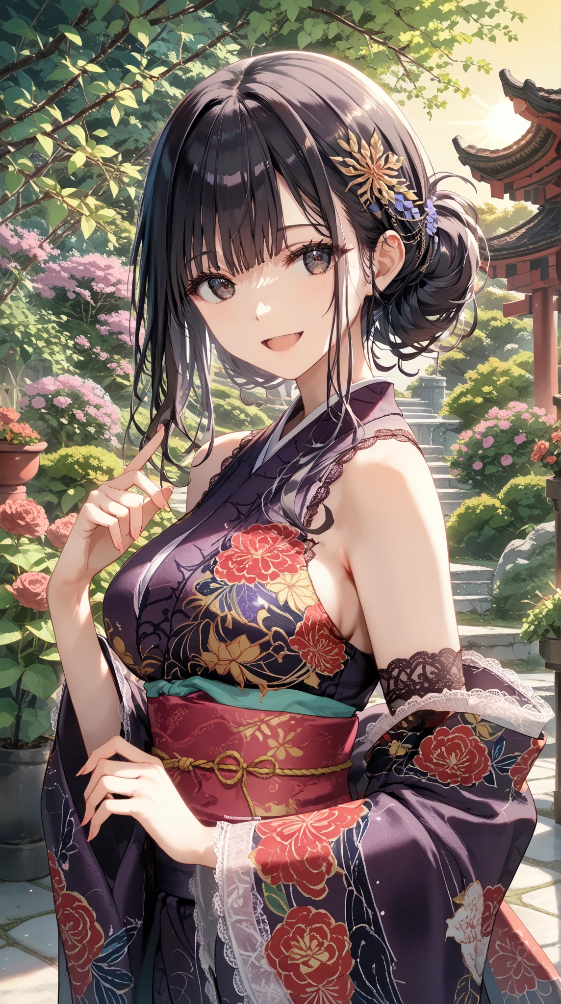 A female with small ???????, slim body, tempting body, nice ???? leg, ???? tights, ???? arms, ???? shoulders, nice cleavage, blunt bangs, black hair, silk bed, silk mattress, soft bed, silk, moonlighting, night, flowers hair piece, feathers, particles, light rays, (1girl:1.3), extremely detailed, (fractal art:1.1), (colorful:1.1), (flowers:1.3), (masterpiece, top quality, best quality, official art, beautiful and aesthetic:1.2), highest detailed, (seiza), (hand on side), (curtain background:1.3), (shiny skin), (many colors:1.4), (earrings:1.4), (tight kimono:1.2), ???? eyes, innocent, smile, sweet, beautiful, attractive body, gorgeous, pink blush, waiting, want something, secretly.