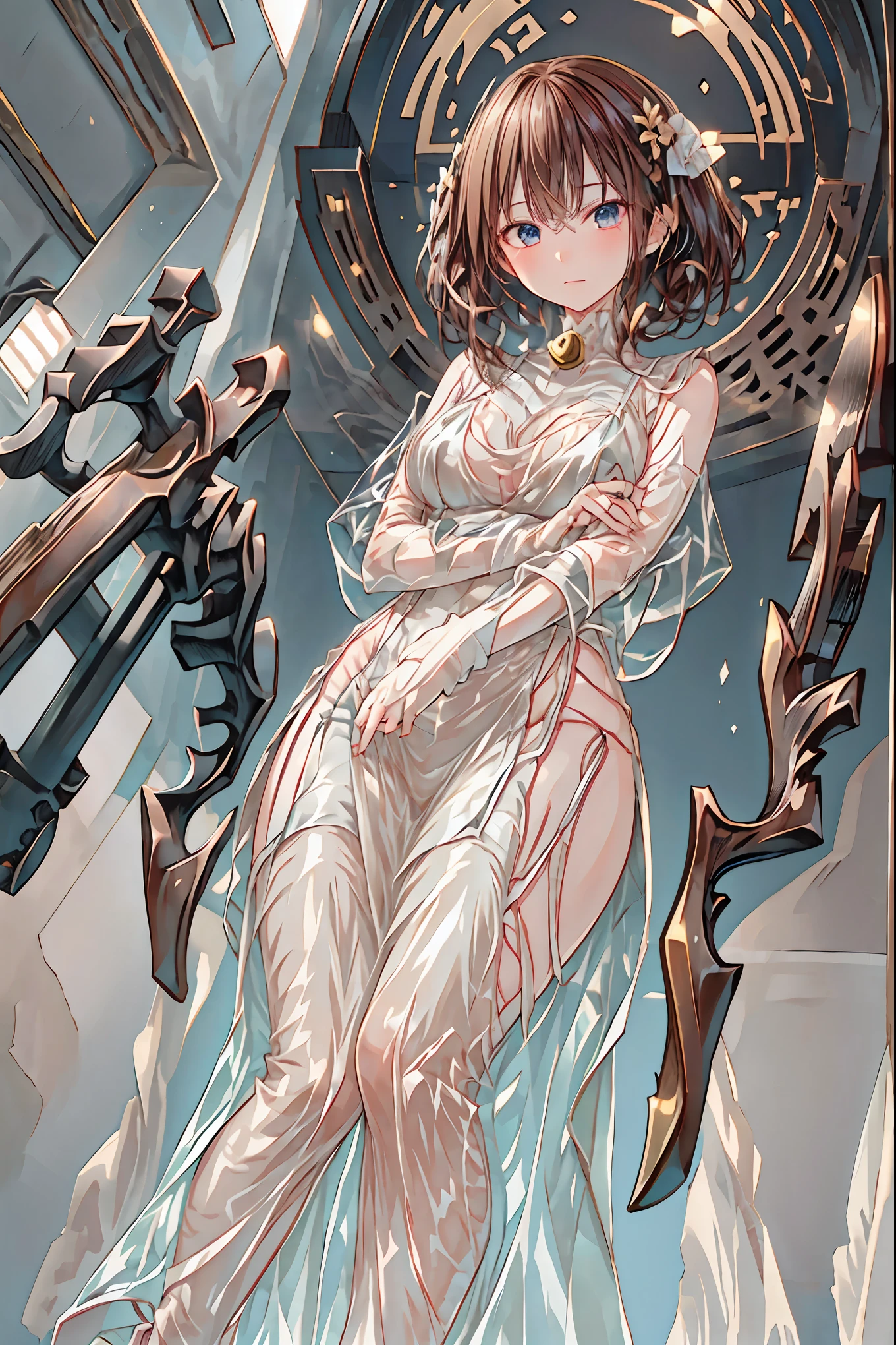 Latex Female Body Silhouettes,  look, Shiny Latex Material Sticking to the Body,((from below:1.2)),Bust Shot， ((最High Quality)), (very detailed), (High Definition CG Composite 8K Wallpaper), 高いly detailed,  高い-definition raw colbor photos, professional photography,  Depth of Written Boundaries,Dark, Smoky Hazardous Environments, bright spotlight, Red or Black Tones, High Quality,4K,Realistic,Professional,EXTREME DETAILS,Vivid Colors,Bokeh Style，((Top of the big bell tower))，Lithuanian, ((In Vilnius)), ((Vilnius Cathedral)) and ((Gediminas Tower)) ，Background，((Cathedral Square))，Cumulonimbus，contrail、perfect hands、perfect finger、perfect palm  、Perfect Nails、Perfect Thumb  、perfect index finger  、perfect middle finger、perfect ring finger、perfect little finger、perfect textured hand
