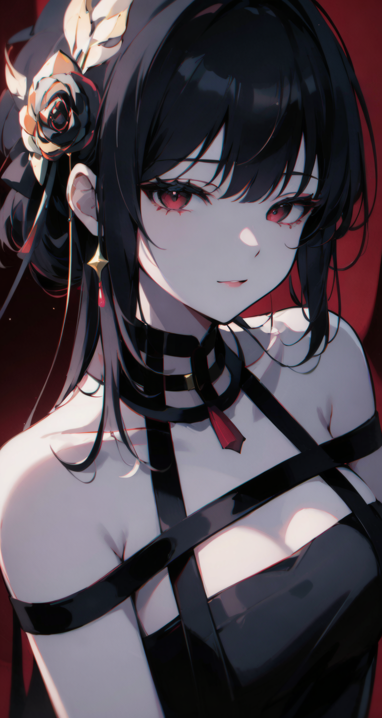 Izanami Demon of death, appearance of a 26-year-old woman, very elegant and expensive black dress, totally black eyes, dark gray flesh and blood, very pale skin, light gray hair, black claws, sharp gray teeth, great beauty ,dark gray deer antlers on her head,she is about 255 cm tall,she has 2 bone wings on her back,serious expression,very good body,Pamela elegant black color and face,Expensive and elegant black heels,Power ∞, Stamina ∞, Physical abilities ∞, Immunity to anything, Absolute control over death, Serious and elegant attitude, somewhat expressionless, neutral, somewhat insensitive, Axesual, Aromantic, Age 80, Dark divinity, Conceptual demon, Real age eons, Cup breasts K of 122 cm,xexi