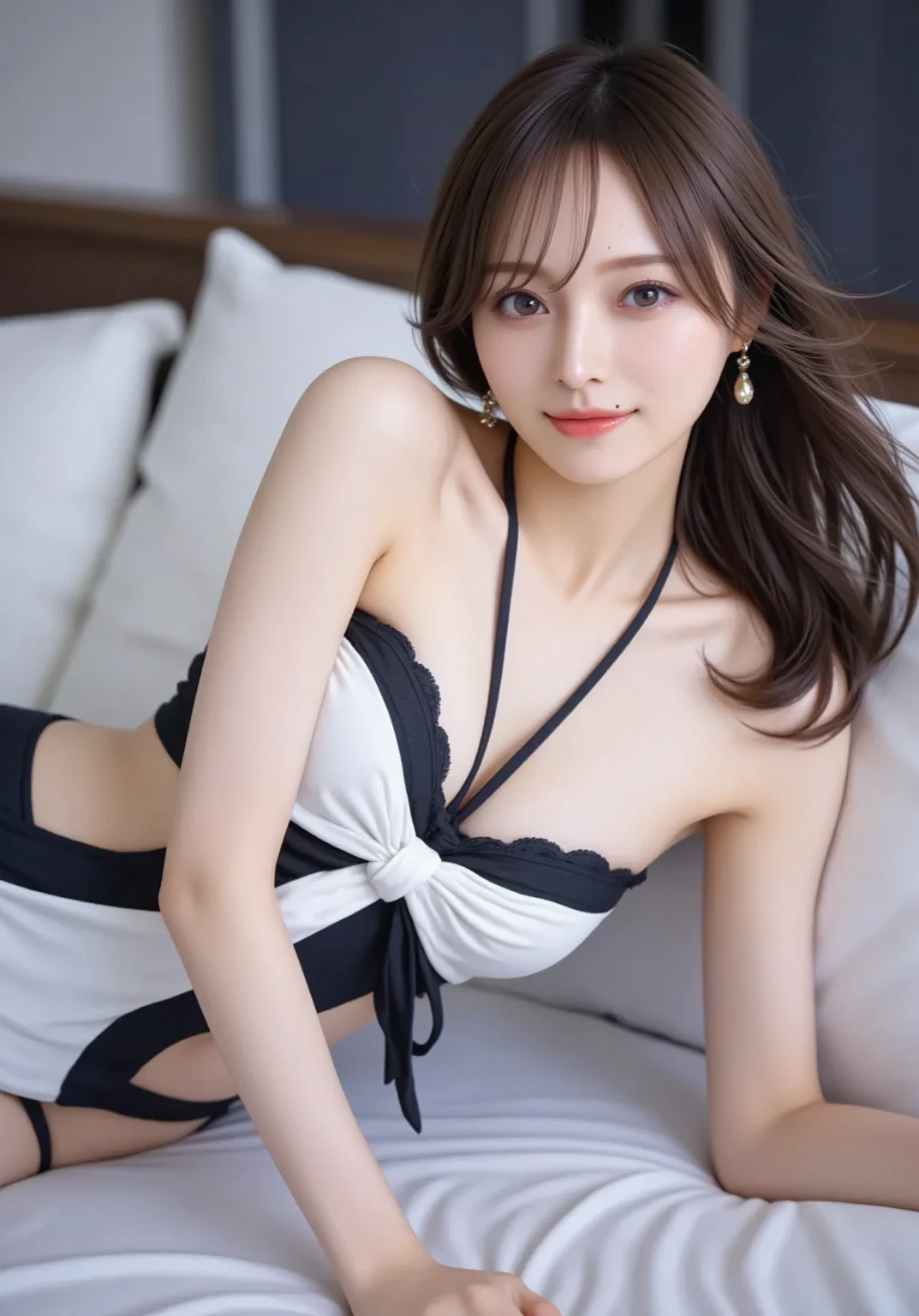 (8K, RAW Photos, of the highest quality, Masterpieces), High detail RAW color photo professional photograph, (Realistic, Photorealism: 1.37), (Highest Quality), (Best of darkest illustrations), ((Cute, Beautiful, Ultra High Resolution, High Definition CG Unified 8K Denden Wallpaper, Physically Based Rendering, Movie Lighting), analog style, Elegant, grateful, UHD 8K, Digital SLR, FujifilmXT3, Vibrant, Candid, Dramatic immersive sunset, (Detailed face, Skin Texture), Film grain, Natural light, looking in camera,(Idol face), (1 japanese girl),((a photo of girl, 16 yo)), ((long:1.4)),((navy blue linen velvet bunny earbands:1.4))、((Linen velvet navy blue strapless leotard:1.4)), ((dark blue mesh pantyhose:1.4))、((Navy Blue Wristband:1.4)),(thick thighs), ((Looking at Viewer:1.1)),((Cowboy Shot)),so ????, Very beautiful, very very kawaii, ((In front of the fireplace in the mountain hut)), wakame、terrified expression、Screaming