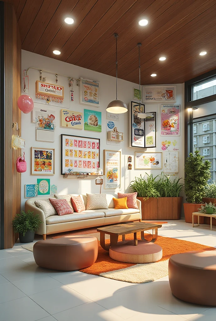 Crie uma cena de desenho animado  estilo 3d -Pixar, Onde uma mulher, de cabelos comprifos  cacheadnas pontas, cabelo comprido. Gorda. os castanhos com 42 anos de idade, professora em jm censrio escolar