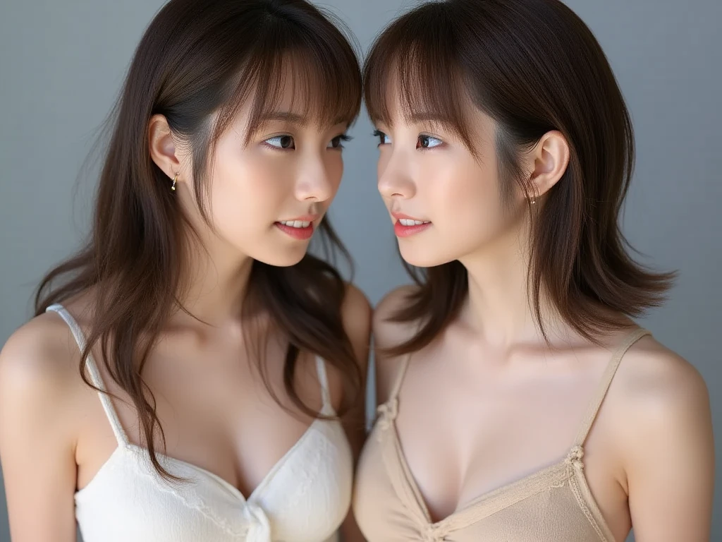 Tabletop、masterpiece,(Stock Emphasis:1.3)、(Summer clothes),Glamour、Natural light、 Attention to detail, Depth of written boundary, 135mm, Textured skin, Super detailed, high quality, Awards, 最high quality, High resolution, 8k, White skin,30 years old、(Two women facing each other:1.5),Correct skeleton,(Thick thighs),(Toned arms),(Big Ass),(Side Shot;1.3),(Side view:1.5),(On the street)