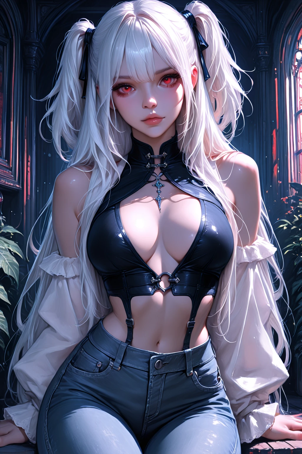 (La mejor calidad,A high resolution,Ultra - detallado,actual),Ariana Grande en lingerie  encaje pink white , medias muslos white,,(Fondo de ruinas de mazmorra en ruinas:1.4 ), ( piedras grandes noche :1.4), More detailed 8k.motor irreal:1.4,HD,La mejor calidad:1.4, fotorrealista:1.4, textura de la piel:1.4, obra maestra:1.8,obra maestra, mejor calidad,objeto Objeto], (rasgos faciales detallados:1.3),(Las proporciones correctas),(Ojos hermosos azules),  (pose vaquero), (globos grandes transparent:1.4),(estilo lingerie encaje :1.4), (Obra maestra: 1.4), (8k, realista, foto cruda, La mejor calidad: 1.4),puntaje_9, puntaje_8_arriba, puntaje_7_arriba, puntaje_6_arriba, classification_, 1 chica, ((18 years:1.2)), adulto, labios llenos, grandes ojos claros, ojos azul claro, ((pelo rubio:1)), (cabello ondulado largo White : 1.2),(colores brillantes), ,( ciberpunk 2.1),( estilo encaje white lingerie :1.4), (fondo luna grande radiante:1.4 ), (dedos perfectas: 1.4),( miniskirt plastic transparent cortó :1.4), (jacket plastic transparent :1.4) 