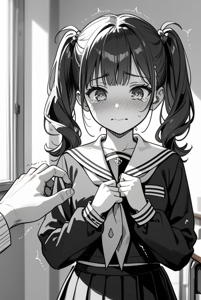  　Small breasts　school uniform　Boobs fully 　peace sign　Full Color