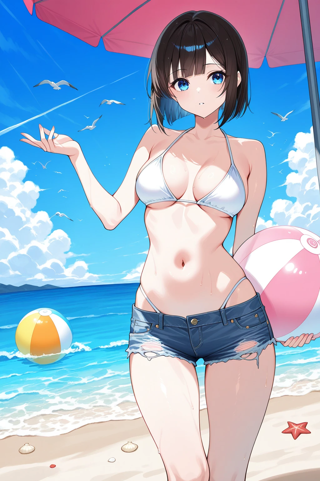 1 Girl, Seagull, Epilogue, Ocean, , Big , No Edge Line