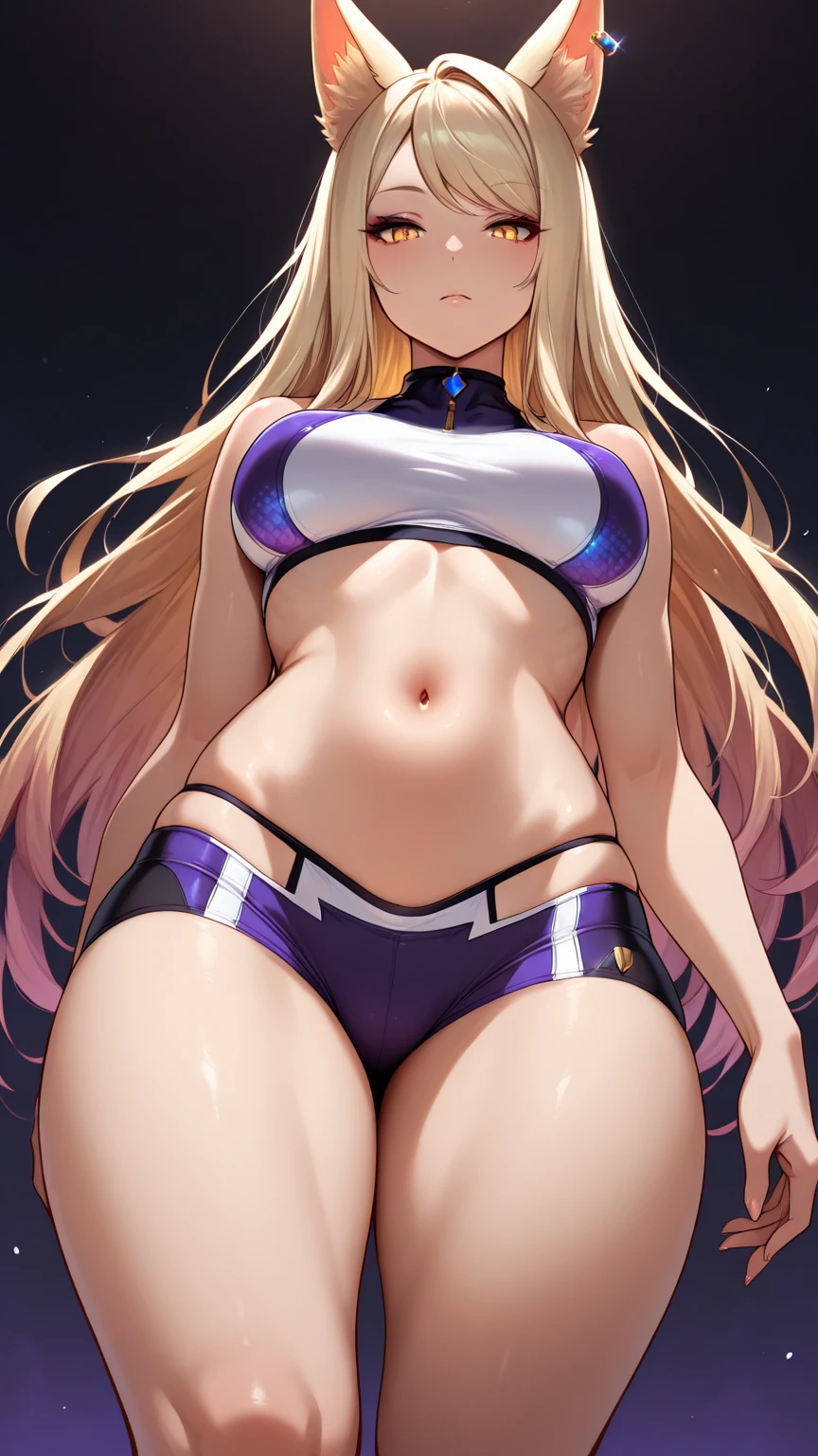 (A high resolution), (Ridiculous resources for the most quality), (high high quality), (tmasterpiece), 1 plump girl, Asuna, eBlue eyes, Long gray hair, The halo, hair covering one eye, Very long hair, Light brown hair, (, Crack comparison glue high socks, Red latex stockings, praying hands logo, looking at viewert, 8K HD RTX, Delicate finger detailing,The ????? is exposed，Slim figure，