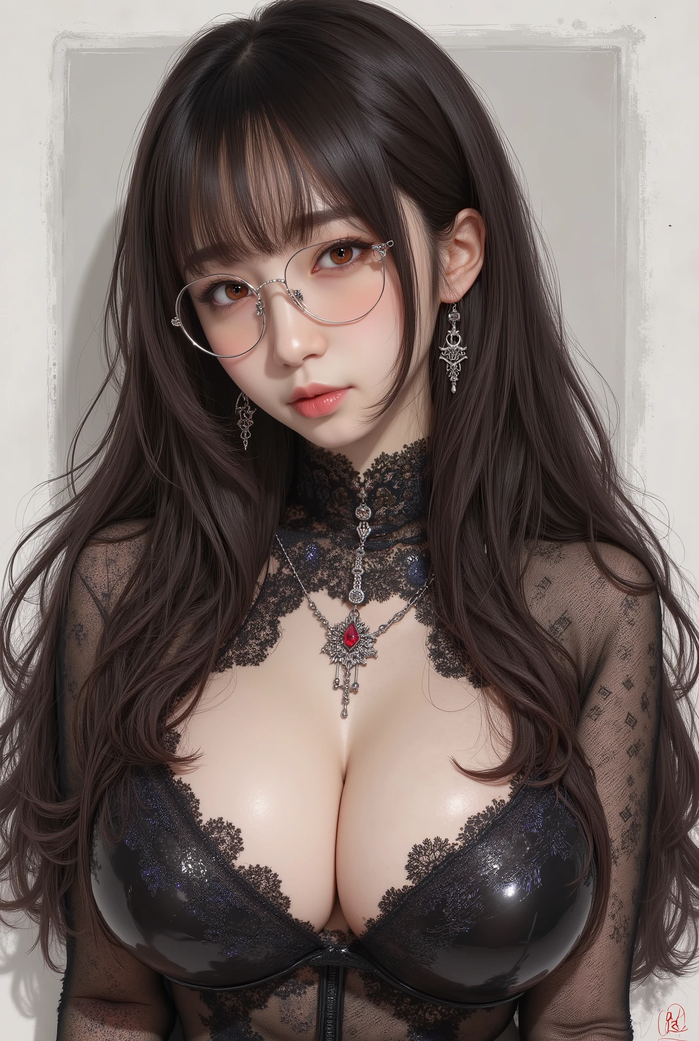 got itですか、(best illustration)、8k UHD resolution、intricate details、highest quality、realistic、Super detailed、best writing、best shadow、soft lighting、ultra hd、Super realistic、Tyndall effect、Photoreal、(high detail skin:1.2)、 (intricate details, compensate, face to face with the children_V1:0.5), (Beautiful and delicate face in every detail, got it, beautiful and delicate eyes, perfectly proportioned face, high resolution skins, fine skin, Optimal ratio of 4 fingers and 1 thumb, arm under ?????, red tattoo on lower abdomen、wonderful、wonderful, wide ????, smooth abdomen, thin and thin skin, __fashion__, __hair__:1.25)、Digital single-lens reflex camera、 absurd、1 Beautiful devil woman from hell, デヴィッド・ホックニーとアルフォンス・ミュシャによる超realistic女性のポートレート, Portrait of a seductive woman、fantasy art, Chinese humanoid robot、chinese actress、dungeon、dragon、devil'palace of、devil'??????? chamber、night、dark style 、in the dark、(detailed spooky background:0.8), magic、 1 girl、evil nun、dark necromancer、Succubus、devil'Daughter of、Umi Shinonome、bat wings，(((devil'Horn)))、 ((((giant glasses, otaku glasses, thick glasses, round glasses)))),(((???????????)))、(devil'tail)、(red eyes shine:1.6)、red eyesには、Very clear and detailed makeup, your eyes are so beautifully made, ((red eyes:1.0)),intricate tattoo, demonic intricate tattoo, thigh tattoo, body tattoo, masterpiece、the most beautiful face、baby face、cute smile、seductive bodyとふっくらとした美しい赤い唇、devil'seductive body、devil style、enchanting black magic costume、(((光沢のある赤い蛇が彼女body ofに巻き付いています)))、The long-haired、Braid、Black hair、Ponytail distortion、, Ponytail with a bow tied at the back of the hair, beautiful expression、body up、??????????? emphasis、bust,  super tight ?????, ?????? augmentation surgery, ??????? are very big and round,tight waist、wide ???、 secret key, cowboy lens, (red phoenix dress: 1.0),  devil'Crown,  Red Gemstone Necklace、Jewelry Gwise,  wearing black mesh socks,wearing a thin red and black robe, Pull the straps with your hands to reveal your ???? ???????, Close-up of the main character, nffsw, nffsw, Meeting beautiful girls, look at the girl'body of,