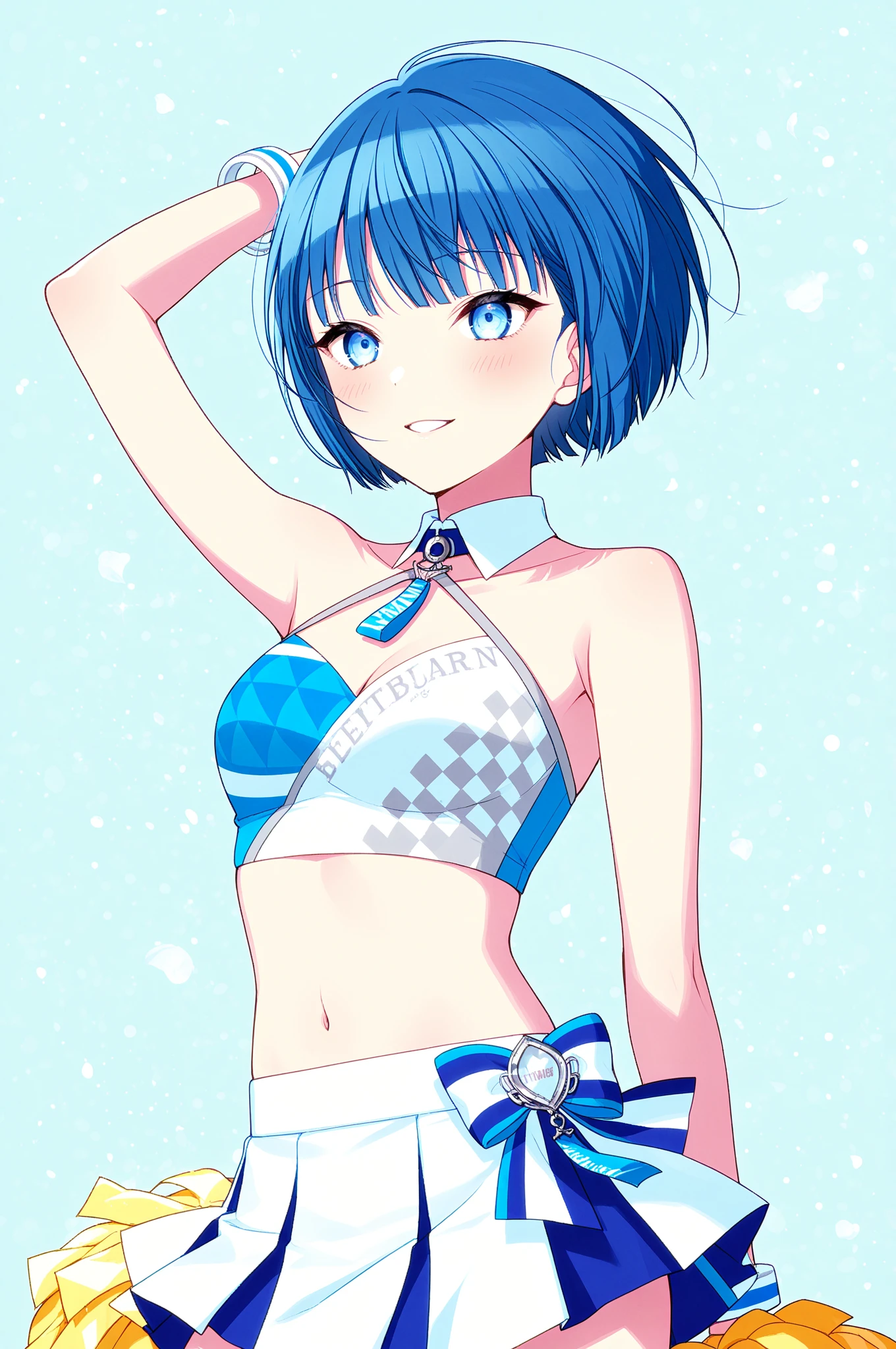 Girl、Blue hair short、bikini