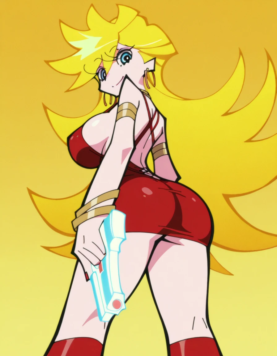 "(masterpiece:1.1), best quality, 
1girl, (80s anime style:1.3), (eyelashes:1.5), (loli:1.2), 
(intricate high detailed body:1.2), 
(orange hair:1.1), (blunt bangs:1.1), (ponytail:1.1), (hair ribbon:1.2), 
green eyes, (red lip stick:1.3), 
(:1.1), 
(expressionless:1.2), open mouth, 
(silver embroidery  armor:1.2), 
(knight armor, armored boots:1.2), (frill:1.1), (hoop earrings:1.1), crystal necklace, 
standing, hand on hip, 
(upper body, cowboy shot, looking at viewer, from front:1.1),
(daytime, grassland, outdoors:1.1)"