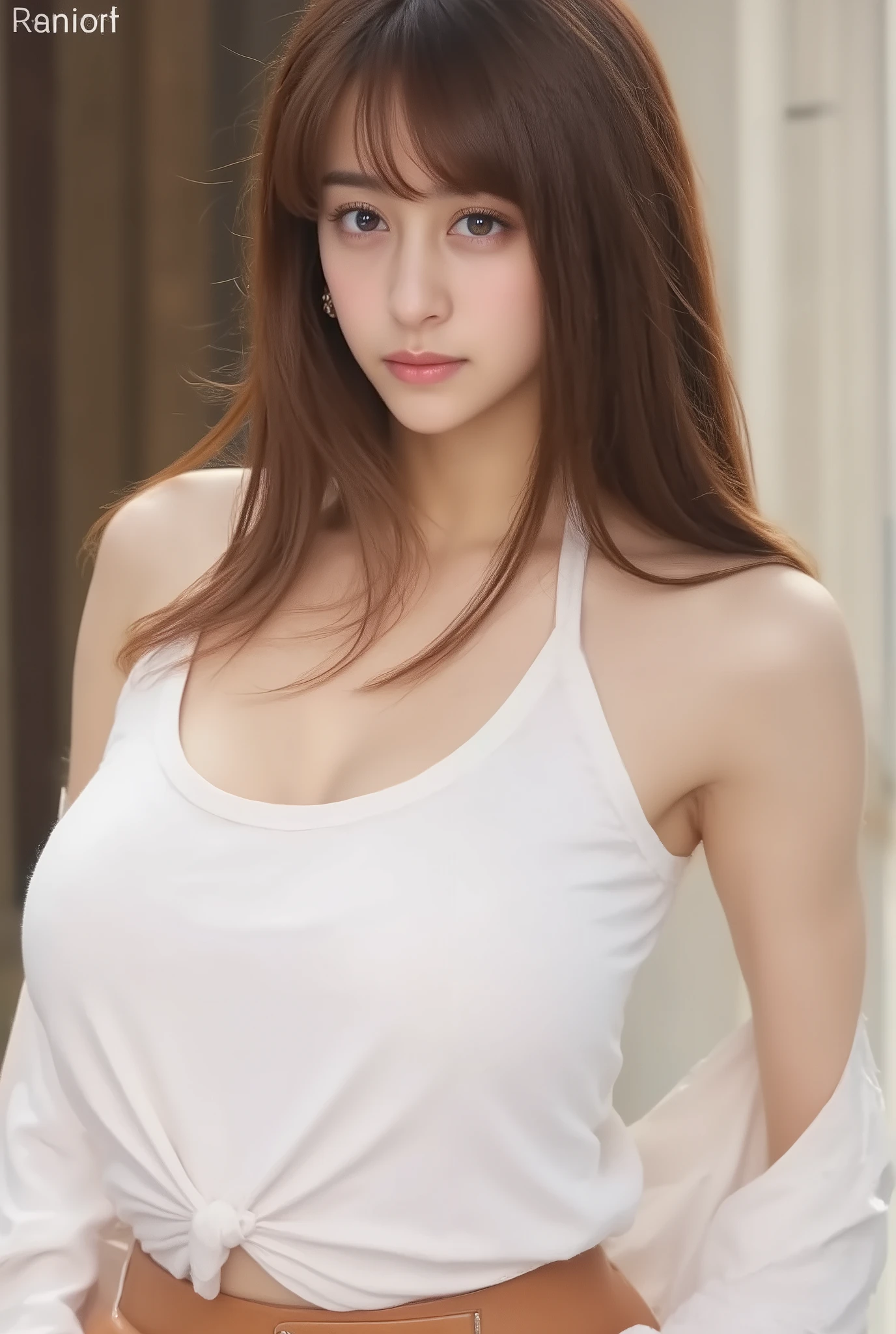 (high school students)Outfit(Sydney Sweeney), ((big boobs, big boobs,  Overhang chest , Full Breasts , Deep chest、))、((( front open shirt))、(((Empty-handed)))、(    dark hair)、(  tousled bangs)、( Blonde)、(  wet hair)、(((Female Karate、Karate Stance, Spin Kick )))、(( is sweating))、( clean skin )、((serious))、((  vague feeling))、(((Karate Dojo)))、((Graceful Paintings    ))，( masterpiece　 Exquisite raw photos  :1.25), ( Highest Quality:1.6), (  Ultra High Definition :1.5), (   author： Mr.. nomi:1.75),  8K resolution for kindergarteners ,   Canon EOS R5  , 50mm, Abs urd,  very detailed,Film writing