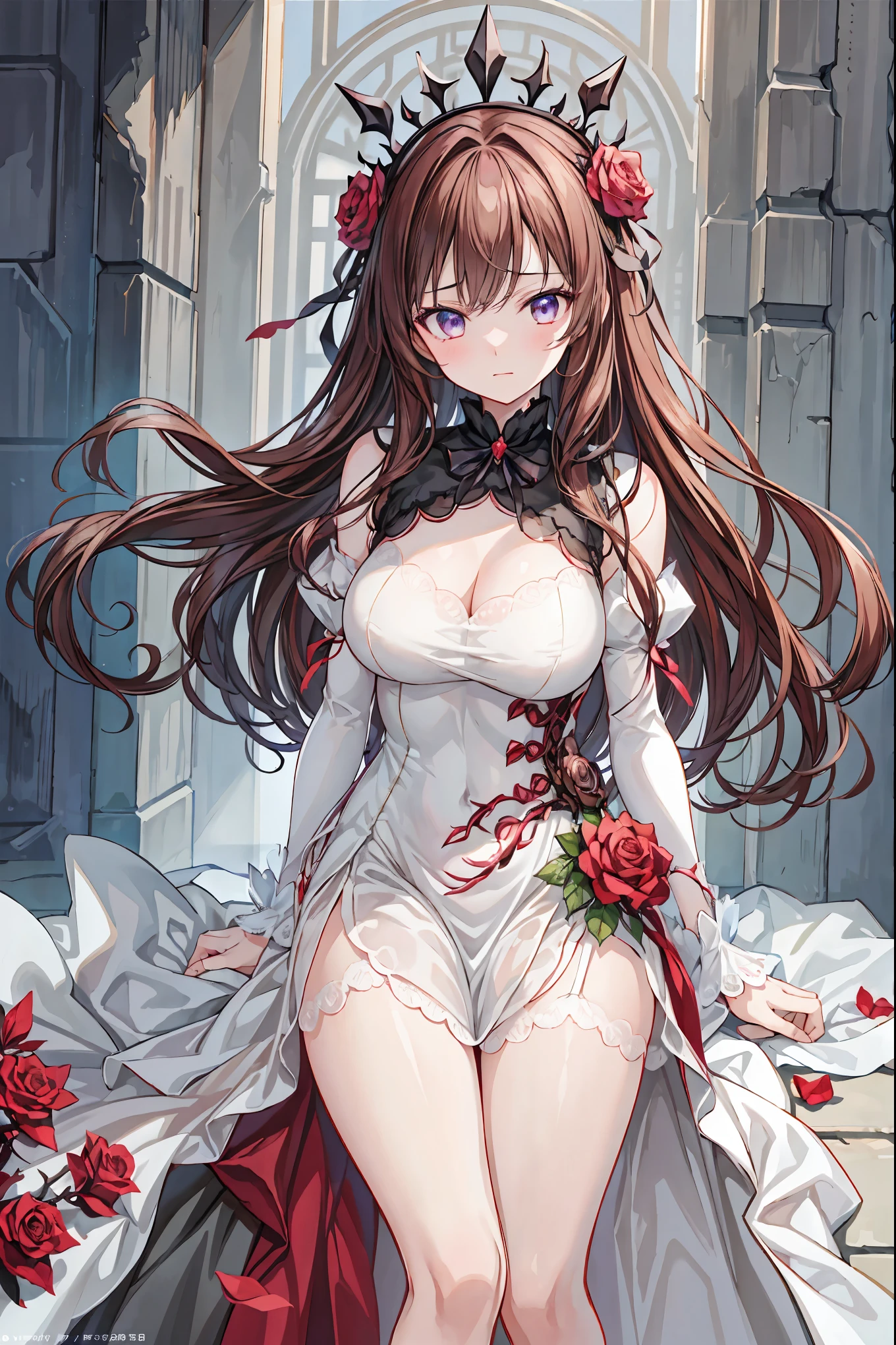 rozen maiden、The Rose Knight、 Rose Warrior 、Its beauty is like a rose、 petals一枚ごとに棘の秘密を隠す 1girl,detailed portrait,gorgeous maiden,rose knight,rose warrior, petals,rose thorns,cinematic lighting,ambient glow,soft light,vivid colors,highly detailed,photorealistic,4k,8k,professional digital art,masterpiece,precise detailed depiction