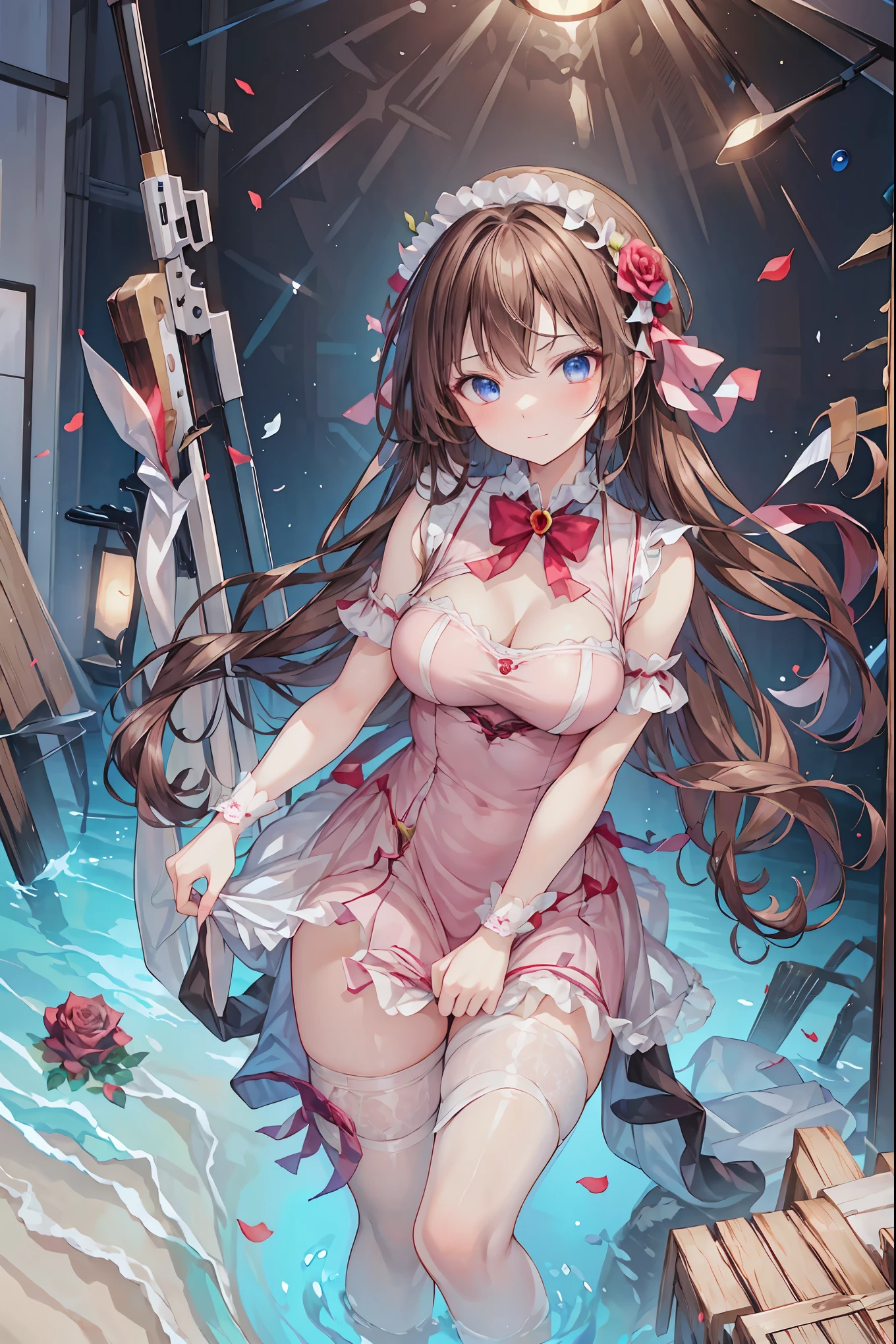 rozen maiden、The Rose Knight、 Rose Warrior 、Its beauty is like a rose、 petals一枚ごとに棘の秘密を隠す ,brown hair,shortcuts,unkempt hair,Short braided hair,Neat,slender beauty,correct posture,small breasted,beautiful legs,Fascinating Gray-Blue Eyes Shine Like Stars,Saggy Eyes,Brilliant Colors,beautiful eyes,A delicate smile,Textured Skin,Highest Quality,gentle and beautiful woman,anime style、,1girl,detailed portrait,gorgeous maiden,rose knight,rose warrior, petals,rose thorns,cinematic lighting,ambient glow,soft light,vivid colors,highly detailed,photorealistic,4k,8k,professional digital art,masterpiece,precise detailed depiction