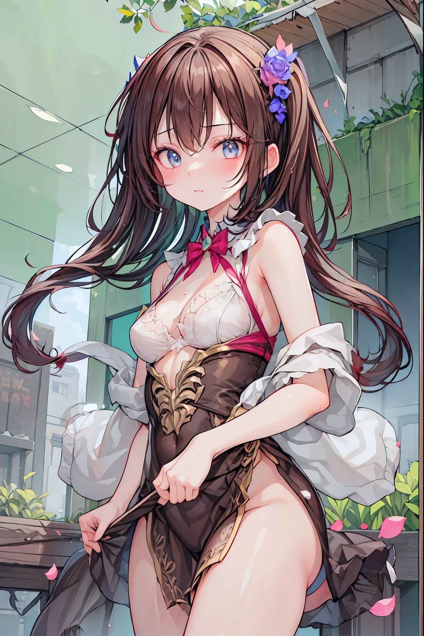 rozen maiden、The Rose Knight、 Rose Warrior 、Its beauty is like a rose、 petals一枚ごとに棘の秘密を隠す ,brown hair,shortcuts,unkempt hair,Short braided hair,Neat,slender beauty,correct posture,small breasted,beautiful legs,Fascinating Gray-Blue Eyes Shine Like Stars,Saggy Eyes,Brilliant Colors,beautiful eyes,A delicate smile,Textured Skin,Highest Quality,gentle and beautiful woman,anime style、,1girl,detailed portrait,gorgeous maiden,rose knight,rose warrior, petals,rose thorns,cinematic lighting,ambient glow,soft light,vivid colors,highly detailed,photorealistic,4k,8k,professional digital art,masterpiece,precise detailed depiction