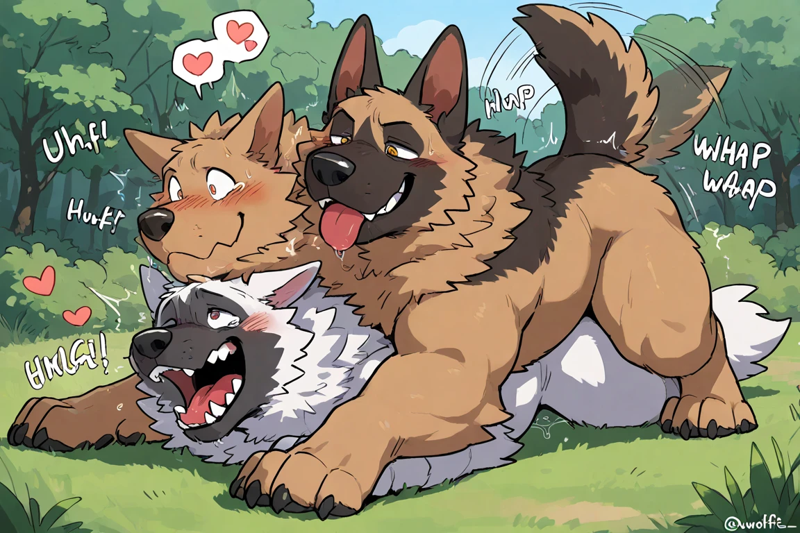 gay, Anthro, two males, male/male, Duo (((male, black Panther, muscular, broad shoulders, black body, black fur, long snout, looking dominant, big hands, clawed hands, huge , big thighs, black , , red pupils, long snout, black panther has red pupils, black eye brows,  male, black eyebrows, panther tail,  ,  domestic dog, black panther ,  movements,  is  , clawed feet, head on shoulder, standing, black panther is top, holding partner, biped))) bedroom, detailed full nelson position, detailed mouths, detailed teeth, detailed hands, detailed , detailed pupils, detailed snout, detailed eyes, detailed tongue, detailed head, detailed butt, detailed domestic dog, detailed panther, detailed ears, detailed abdomen, pink tongue, , detailed faces, detailed neck, different species,  position, inter species, looking at partner, , full Nelson position (legs held), huge , pink paw pads, ,  juice (((male, domestic dog, thin, looking shy, blue pupils, blue eyes, pecs, folded ears, floppy ears, brown spots on legs, white fur, white body, white abdomen, white pecs, mostly white body, mostly white fur, white feet, white legs, white arms, white head, white thighs, white face, white butt, white , all brown ears, big , big , jiggling butt, bubble butt, pre , long snout, looking shy, cheek scruff, , domestic dog being , biped, domestic dog is bottom))) ((focus full nelson position)) full body, defined muscles, manly look, detailed , black nose, , separated body’s, separate body colors, mature, perfect , , By mystikfox61, by chunie,