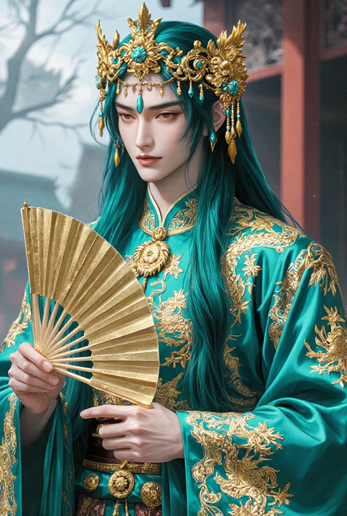 (Best Quality:1.2), (high resolution:1.2), (beautiful face and eye:1.2), (sharpest focus:1.2), (Ultra-realistic Photo:1.2), (Ultra-precise Photo:1.2), (Depth of field:1.2), (8k high resolution:1.2), (perfect :1.2), (nice hands:1.5), 
(perfect hands:1.5), (Very young and masculine and dignified and beautiful Chinese male:1.5), (Beautiful nobleman:1.0), (A beautiful nobleman:1.0), (A shiny black hermit-like garment with fancy embroidery:1.0), (A gentle smile:1.3), 
(Playing an iron flute:1.5), (A secluded hermit-like place deep in the mountains of China:1.0), (A mysterious fairyland:1.2), (Birds and animals gathered to listen to the sound of the flute:1.3), (Looking up angle:1.0), 